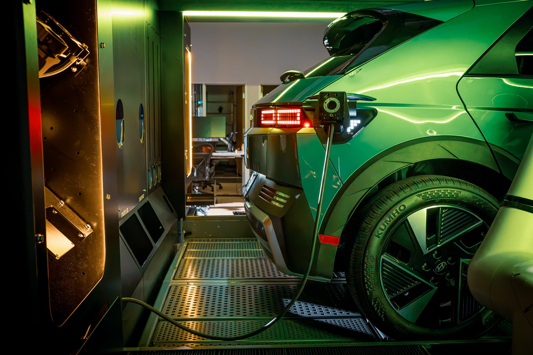 Vehicle charging in pod